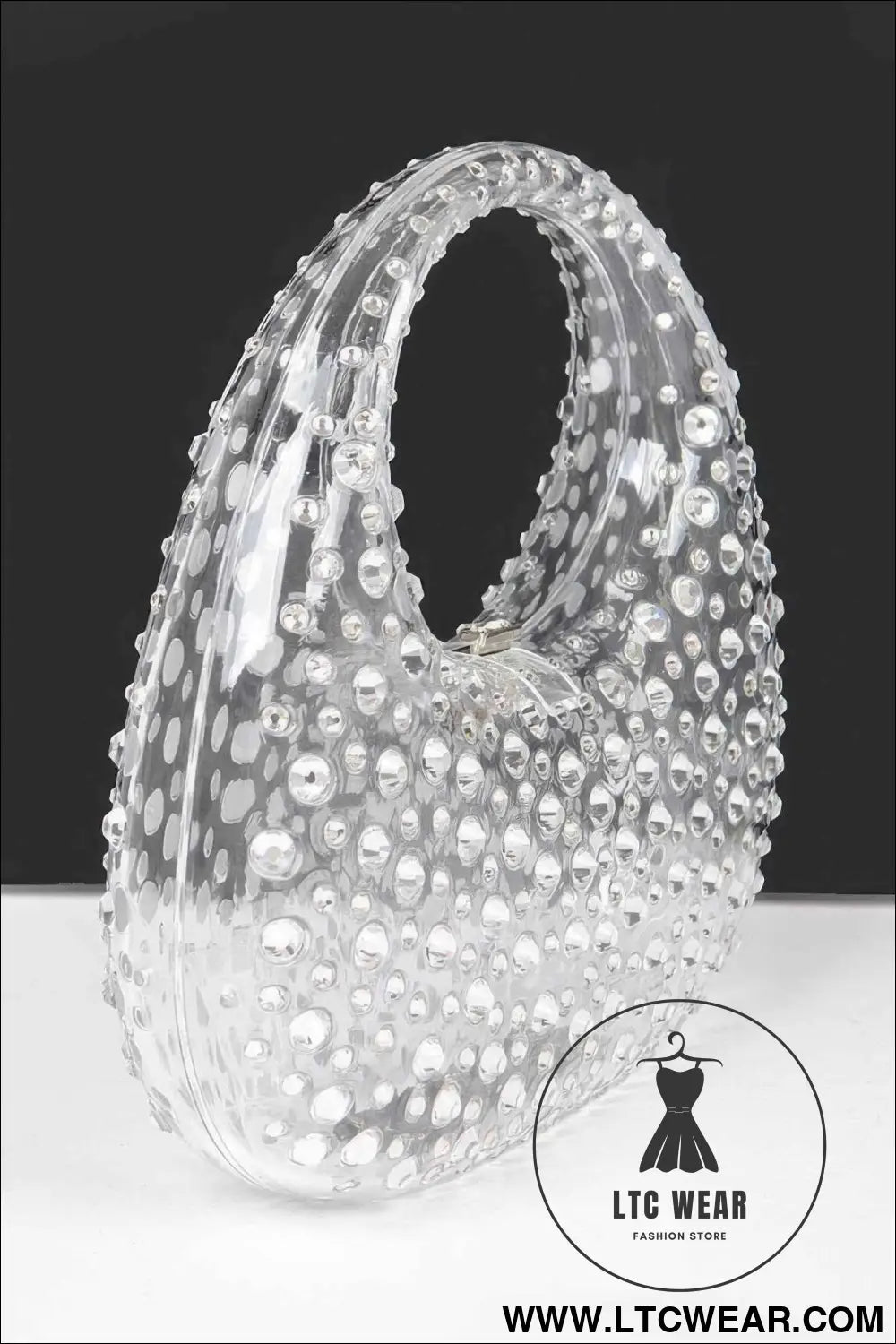 Rhinestone Hot Fix Clear Acrylic Clutch