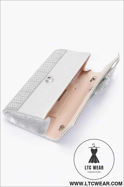 Rhinestone Party Clutch W/ Rhinestone Bow