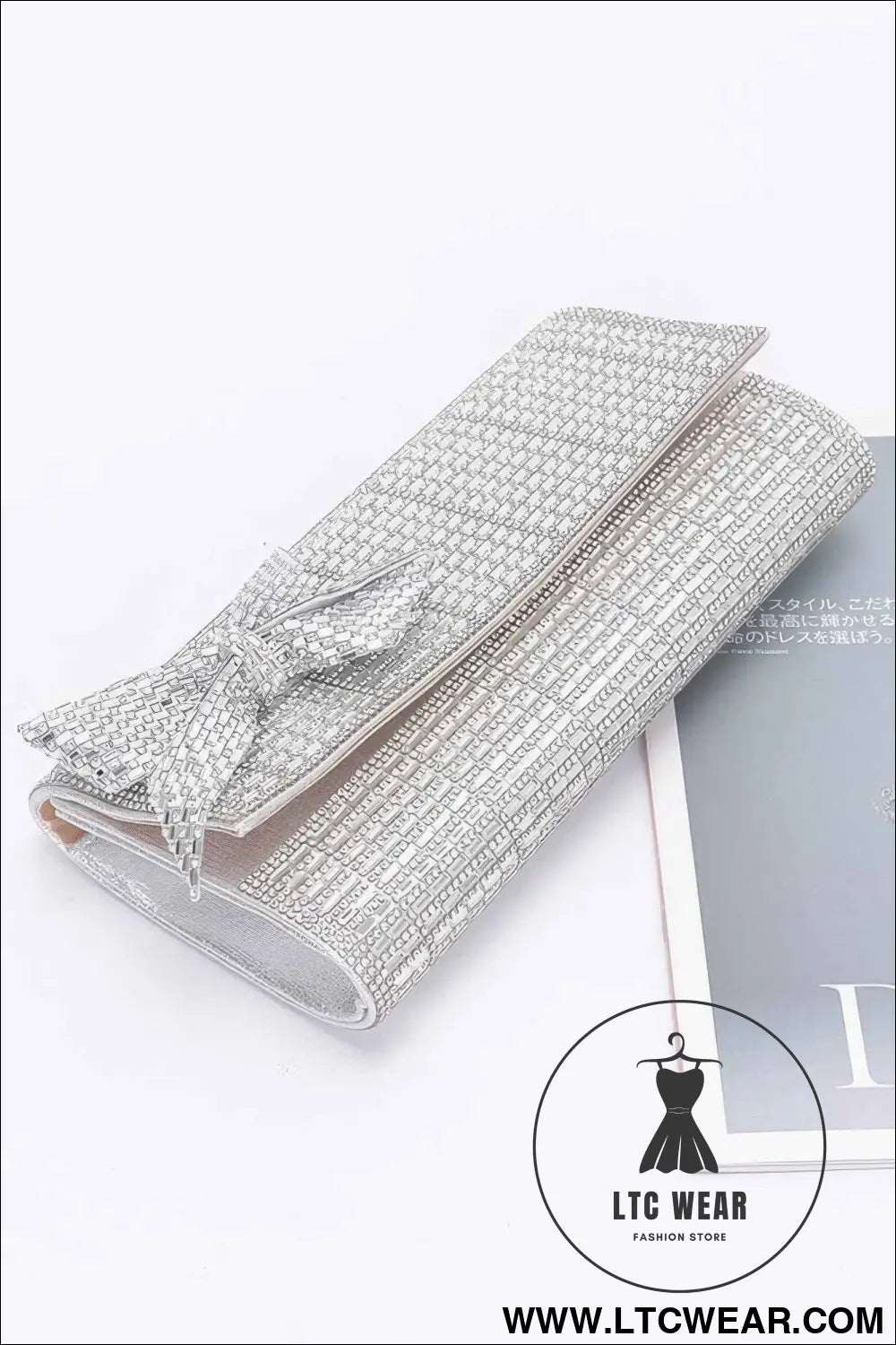 Rhinestone Party Clutch W/ Rhinestone Bow