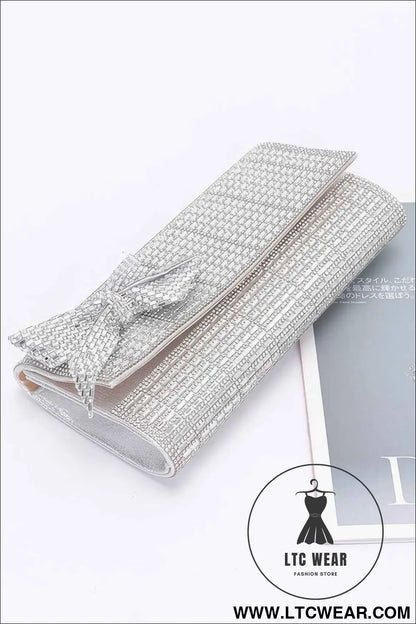 Rhinestone Party Clutch W/ Rhinestone Bow