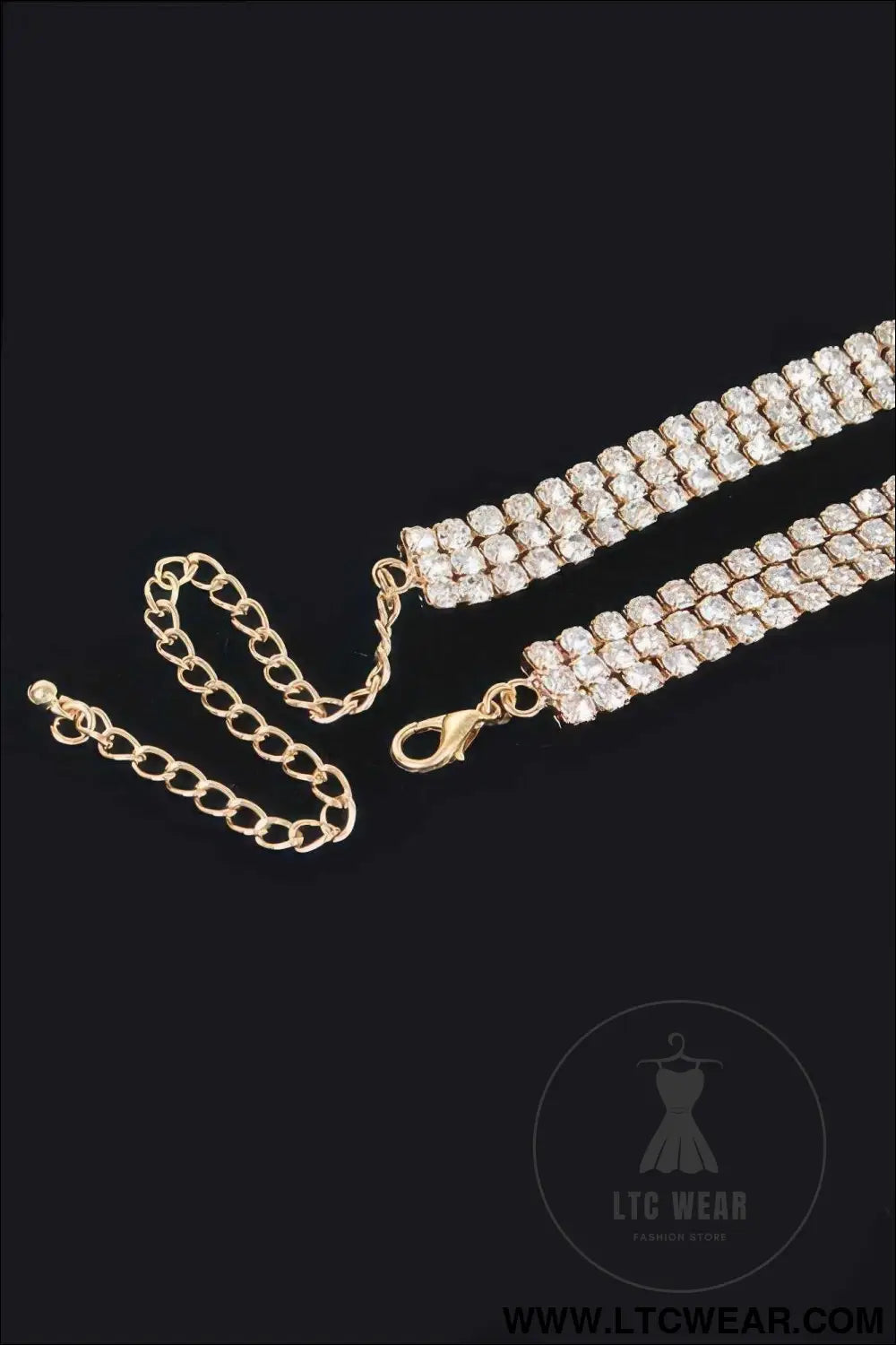 Rhinestone Ribbon Choker