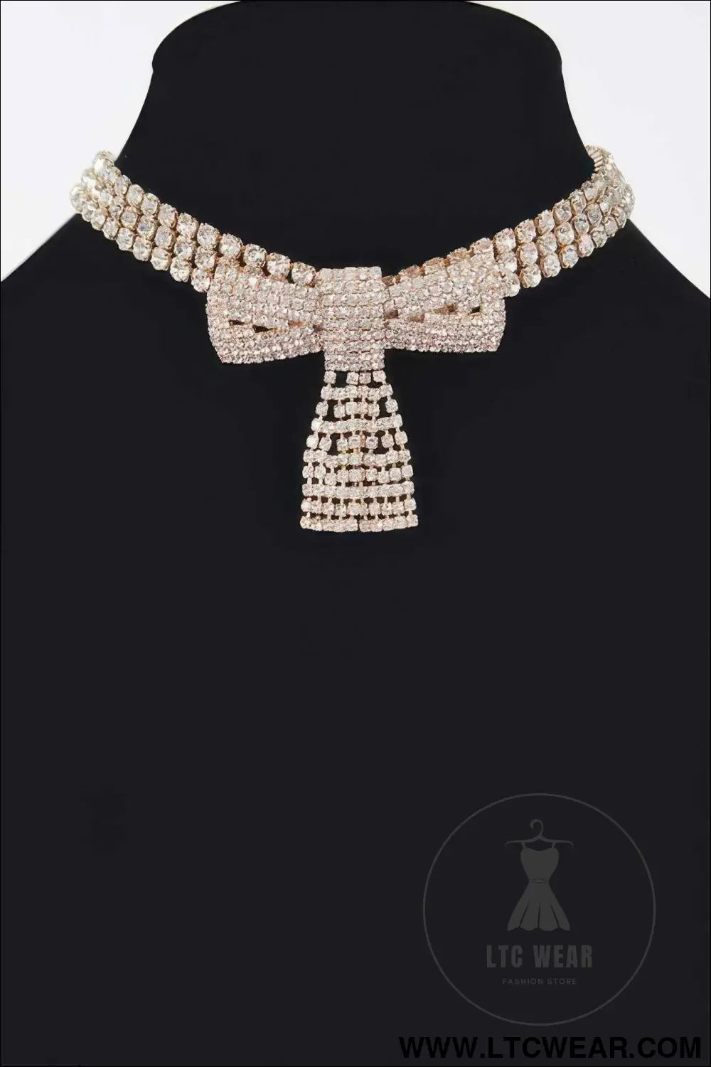 Rhinestone Ribbon Choker