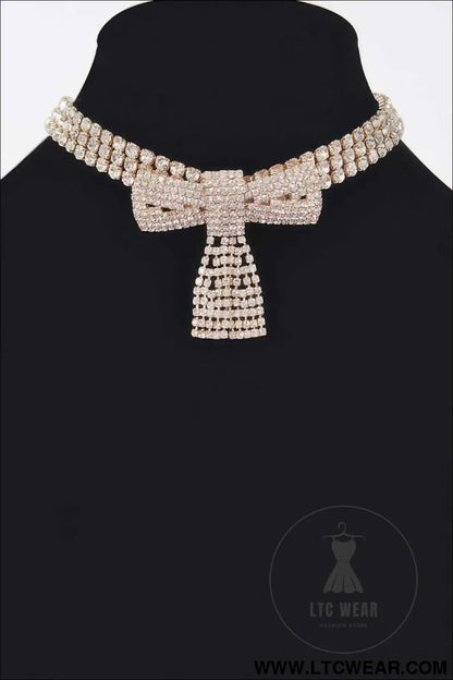 Rhinestone Ribbon Choker