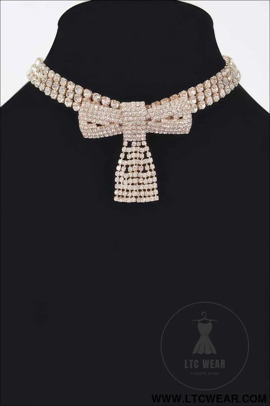 Rhinestone Ribbon Choker