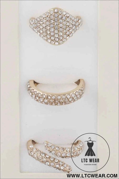 Rhinestone Rings Set