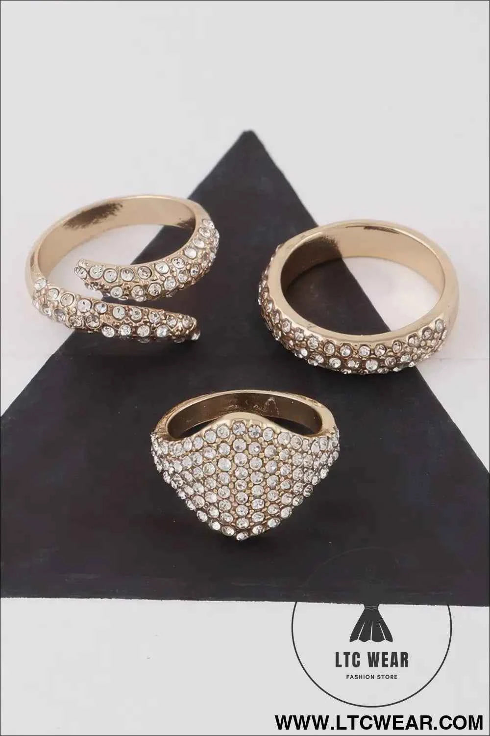 Rhinestone Rings Set