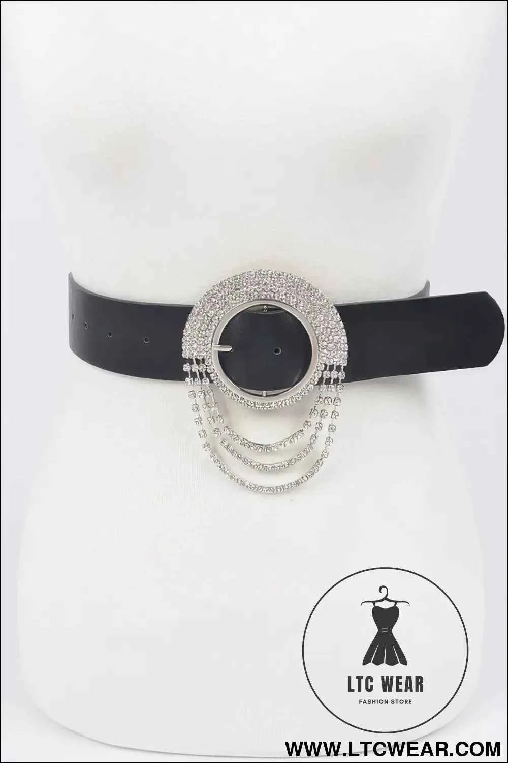 Rhinestone Round Buckle Plus Size Belt