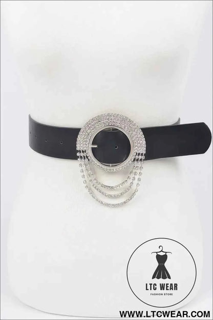 Rhinestone Round Buckle Plus Size Belt
