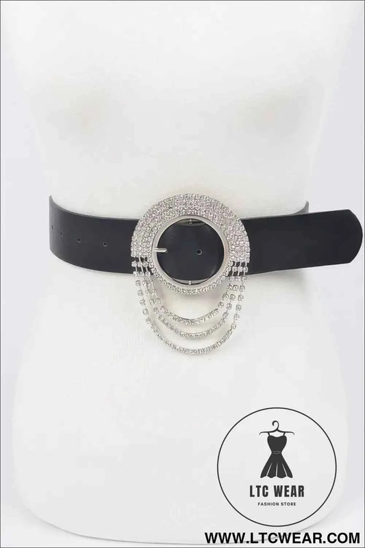 Rhinestone Round Buckle Plus Size Belt