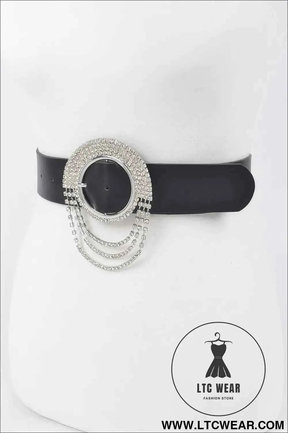 Rhinestone Round Buckle Plus Size Belt