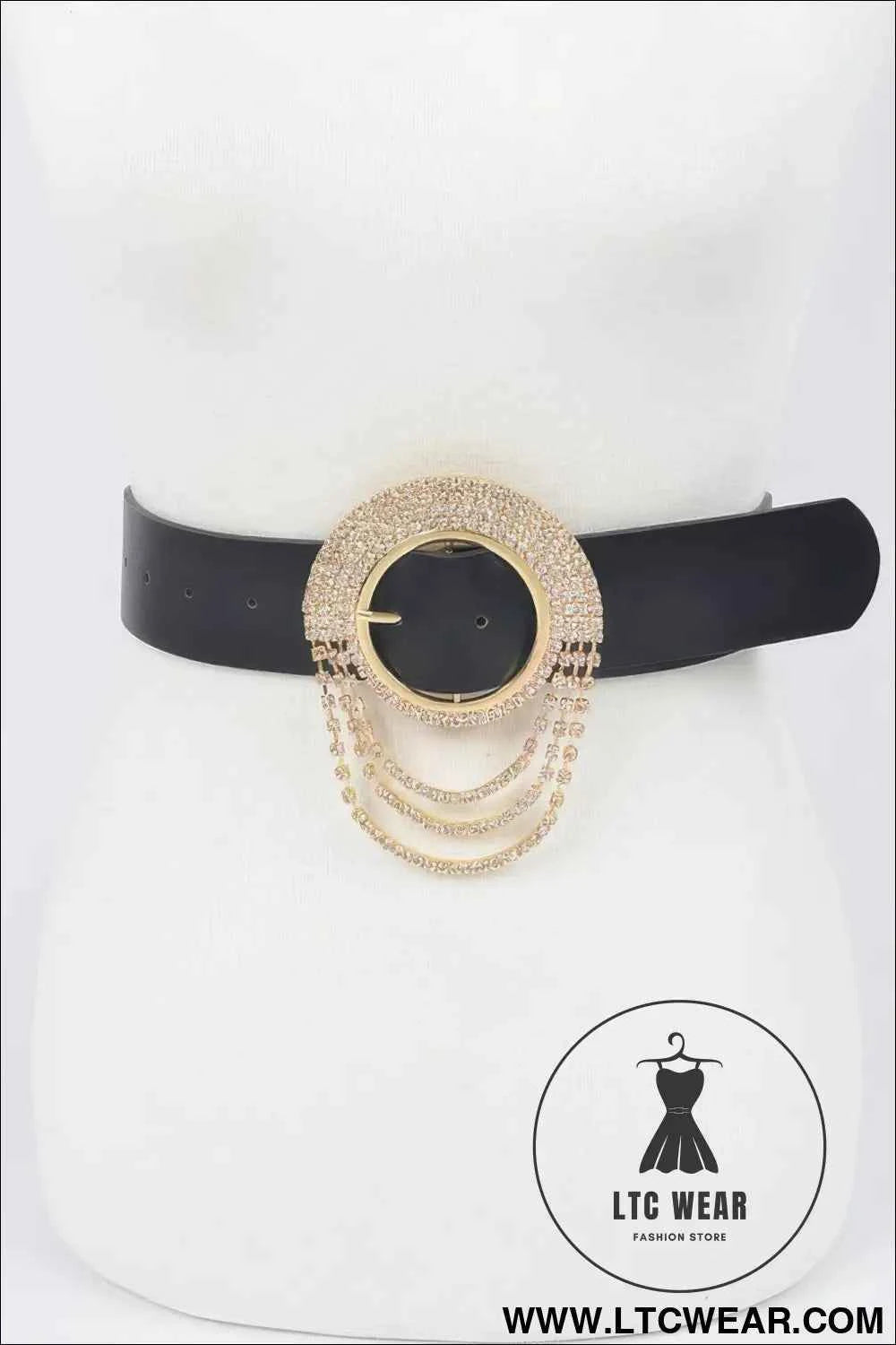 Rhinestone Round Buckle Plus Size Belt