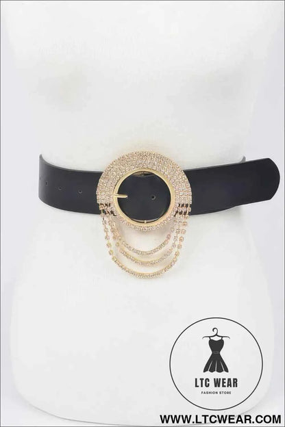 Rhinestone Round Buckle Plus Size Belt