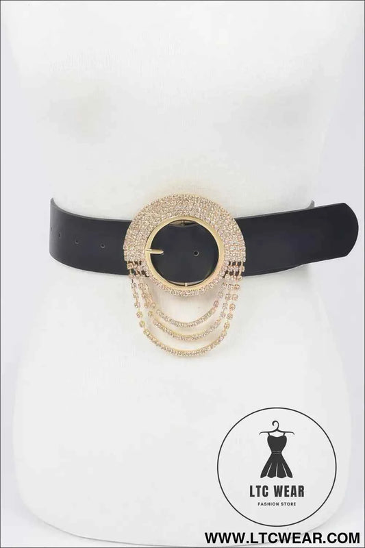 Rhinestone Round Buckle Plus Size Belt
