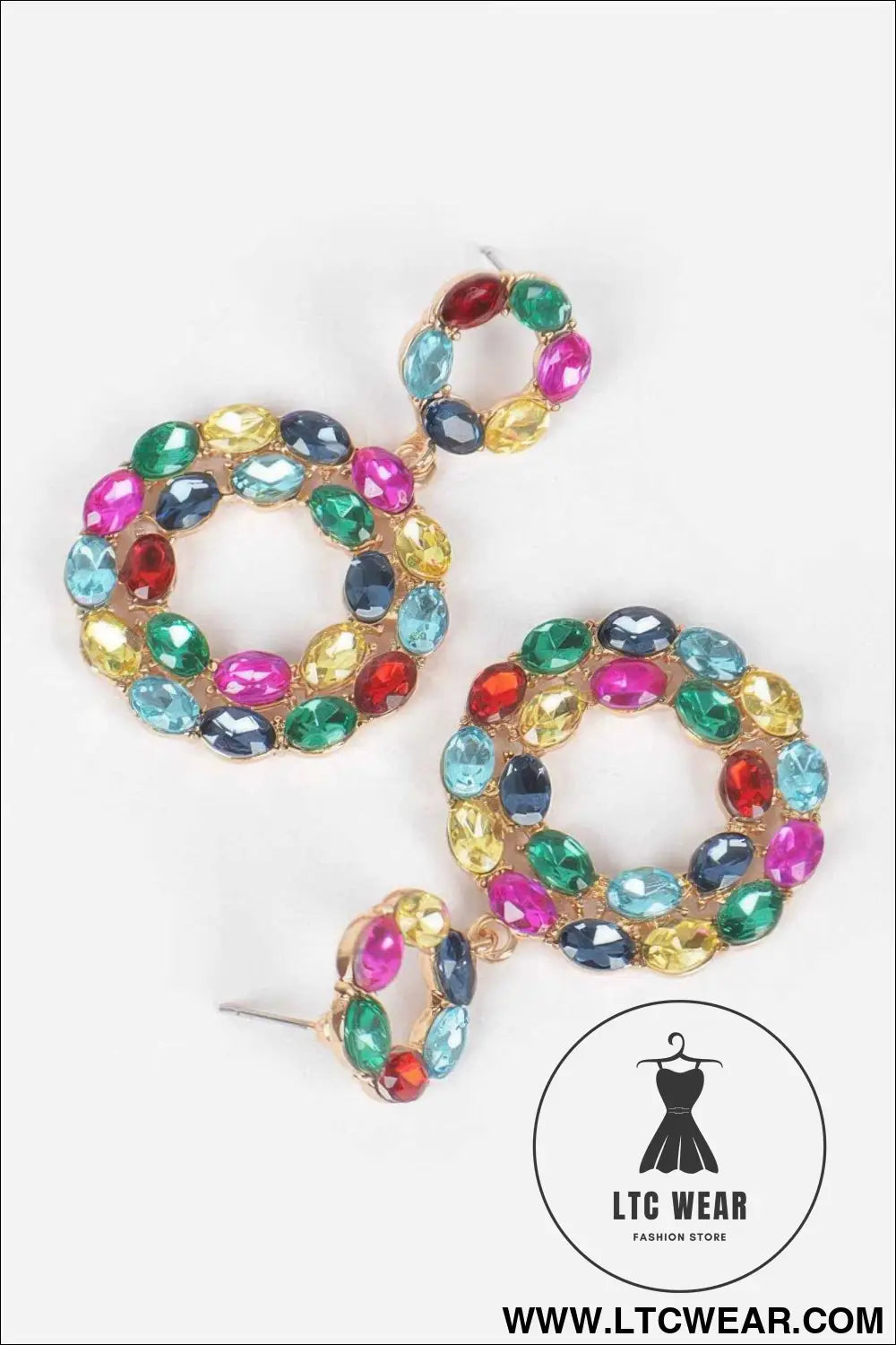 Rhinestone Round Daggle Earring