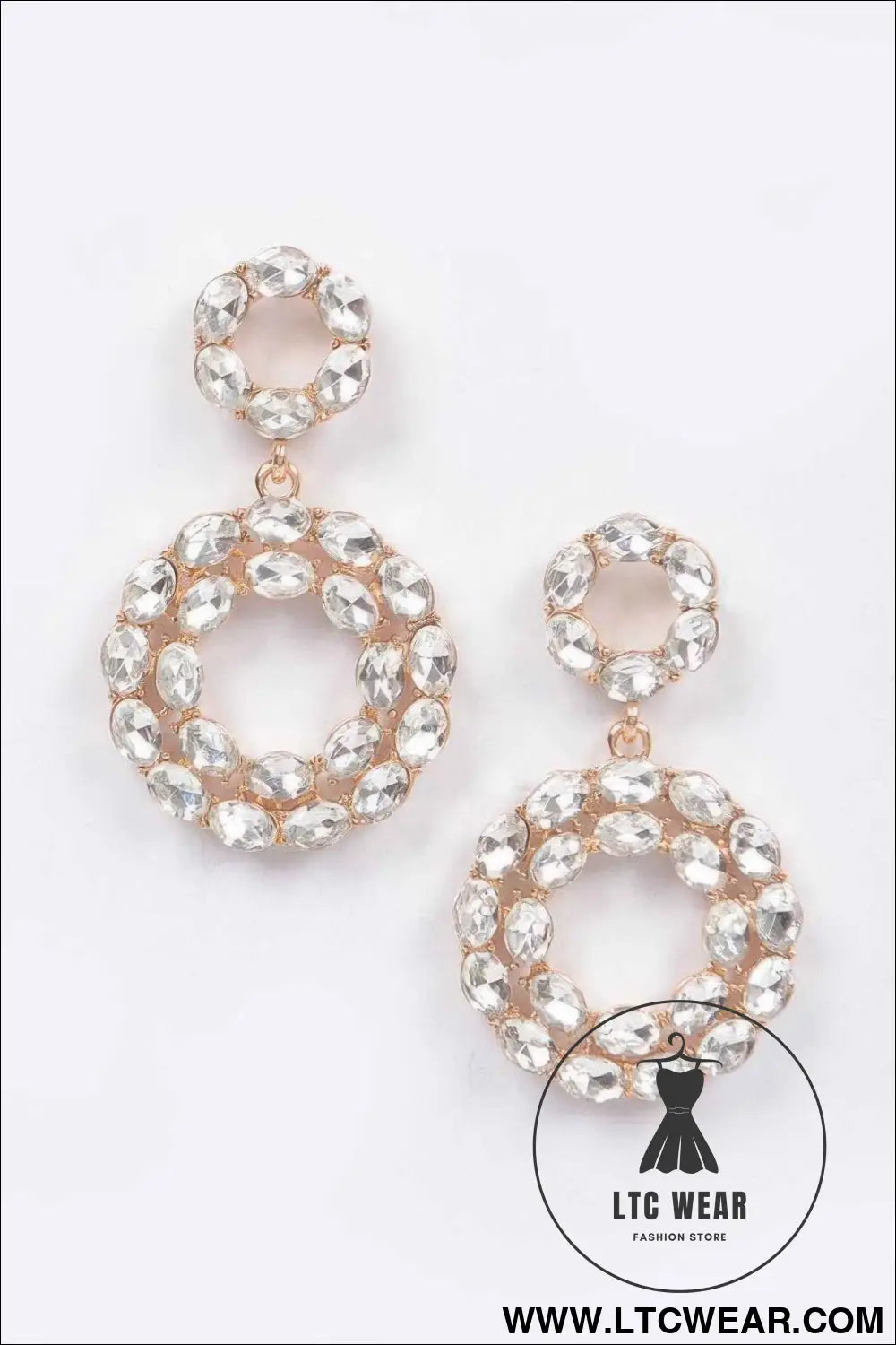 Rhinestone Round Daggle Earring
