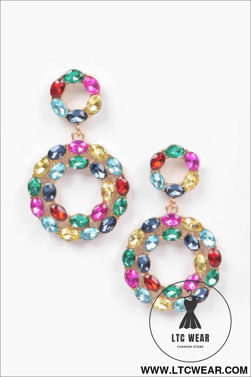 Rhinestone Round Daggle Earring