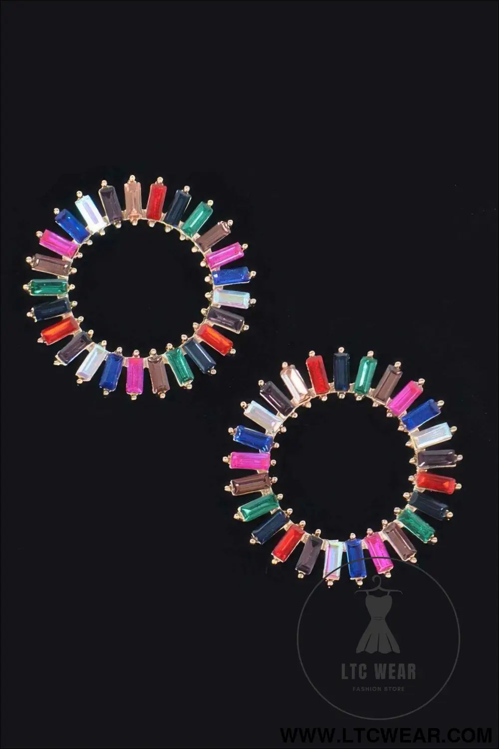 Rhinestone Round Earring