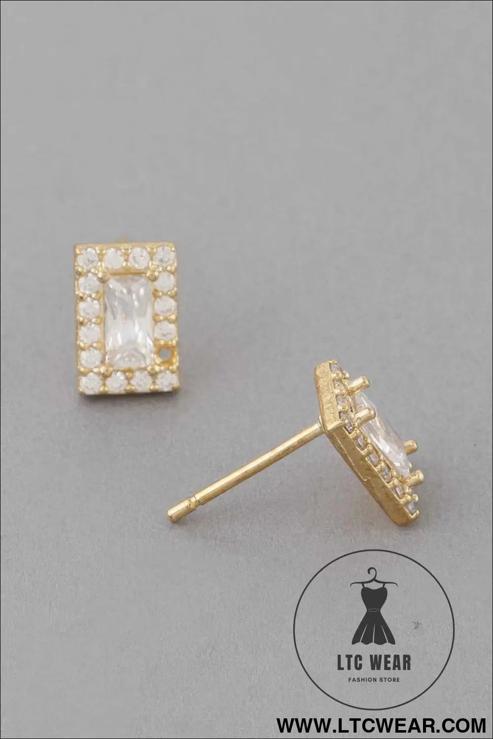 Rhinestone Square Stud Earrings
