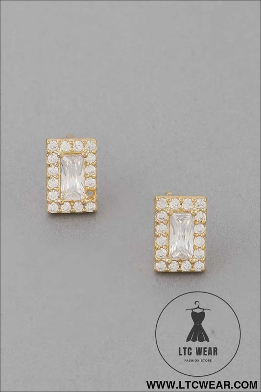 Rhinestone Square Stud Earrings