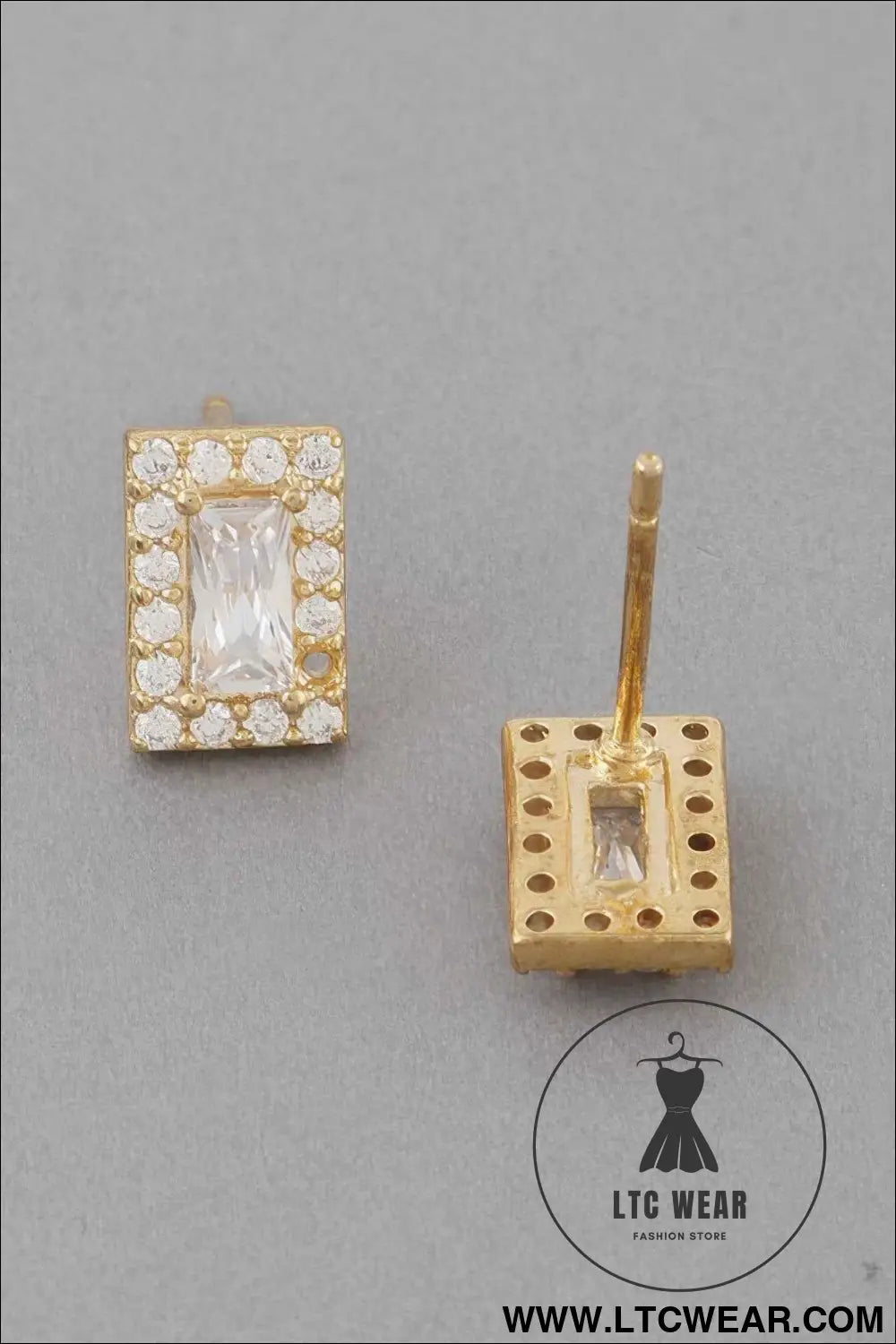 Rhinestone Square Stud Earrings