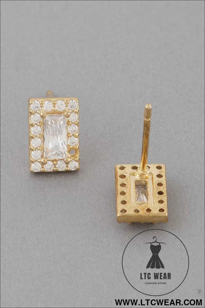 Rhinestone Square Stud Earrings