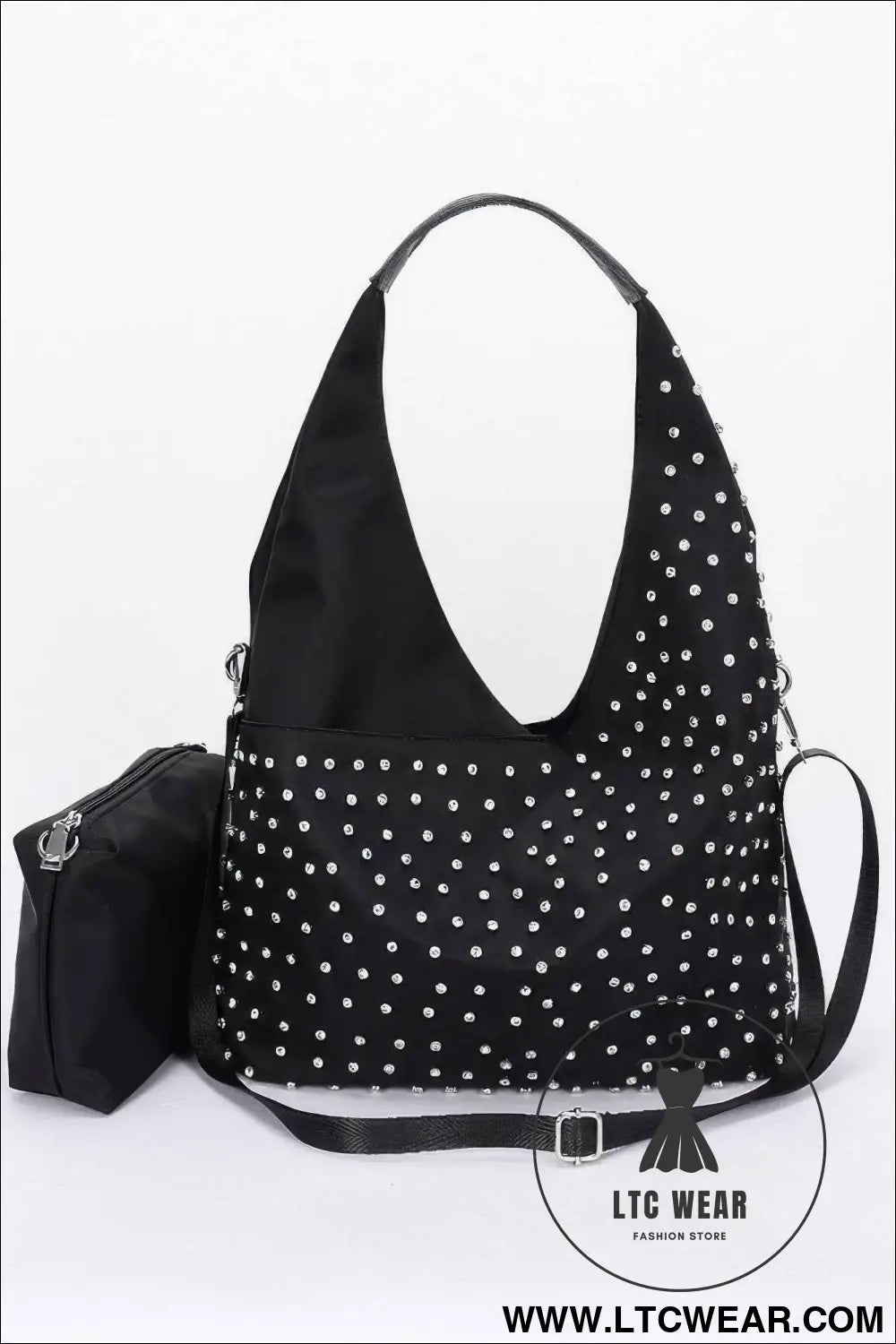 Rhinestone Studded Bindle Bag