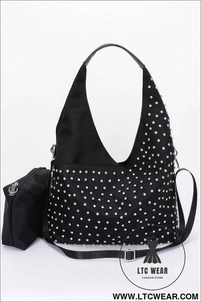 Rhinestone Studded Bindle Bag
