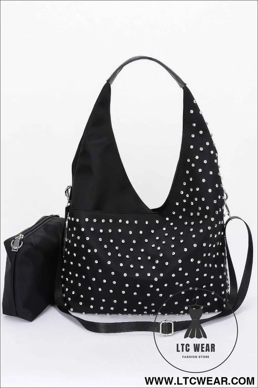Rhinestone Studded Bindle Bag