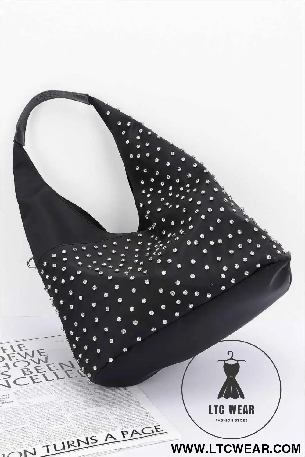 Rhinestone Studded Bindle Bag