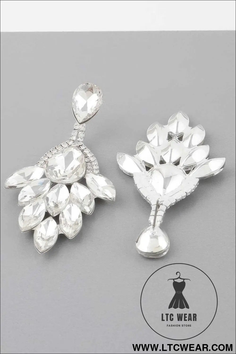 Rhinestone Teardrop Flare Earrings