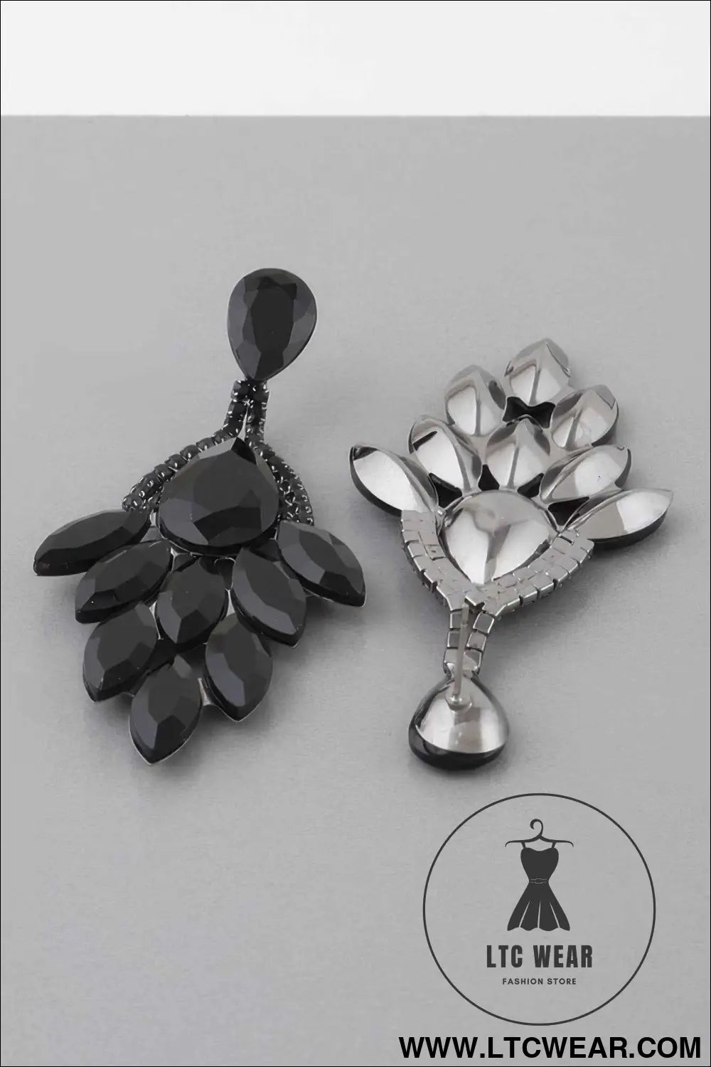 Rhinestone Teardrop Flare Earrings