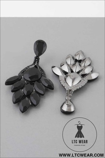 Rhinestone Teardrop Flare Earrings