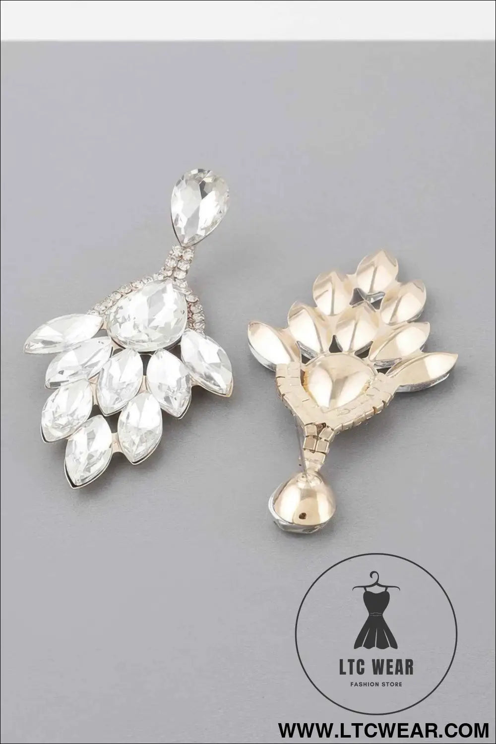 Rhinestone Teardrop Flare Earrings
