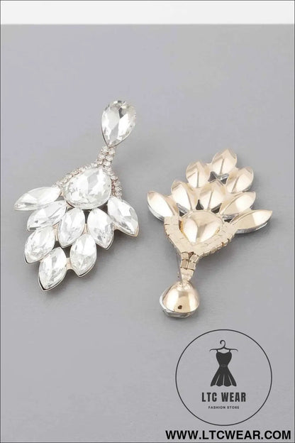 Rhinestone Teardrop Flare Earrings