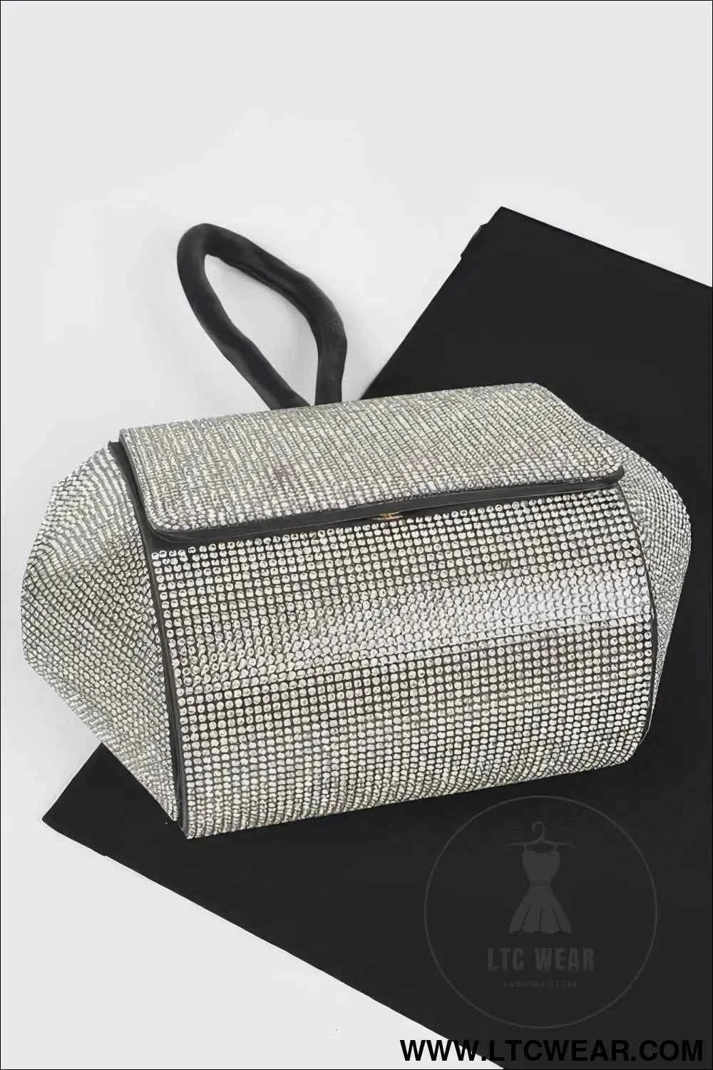 Rhinestone Wrist Band Flap Clutch