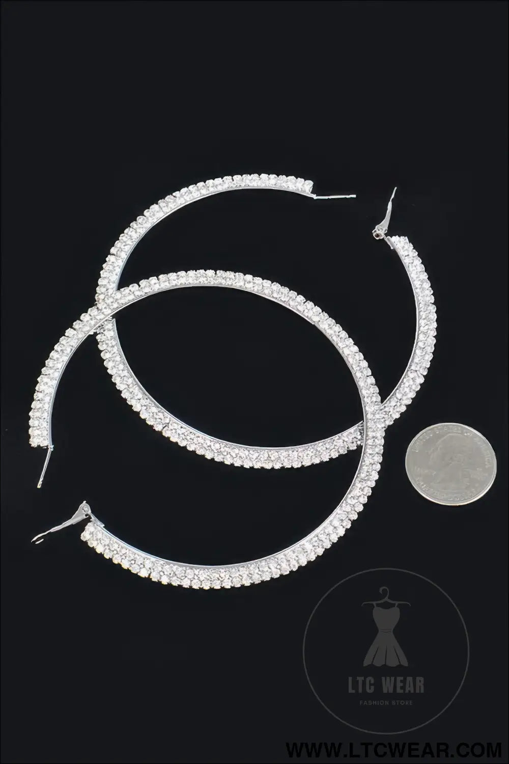 Rhinstone Hoop Earring