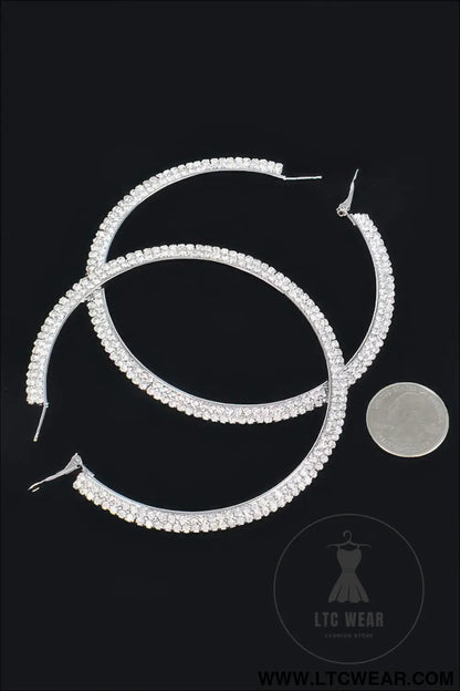 Rhinstone Hoop Earring