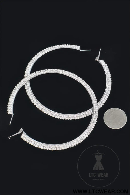 Rhinstone Hoop Earring