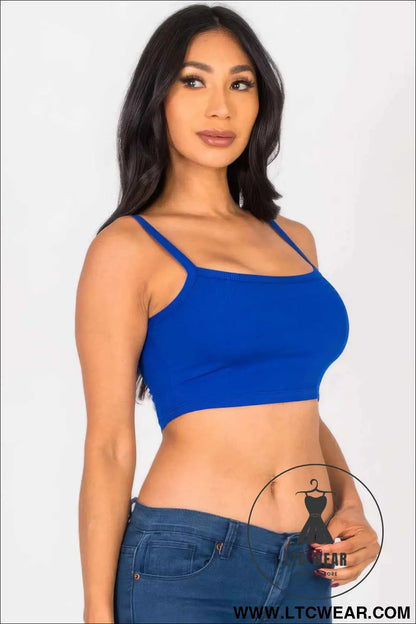 Ribbed Knit Cami Crop Top