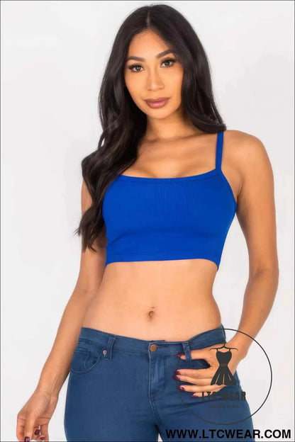 Ribbed Knit Cami Crop Top