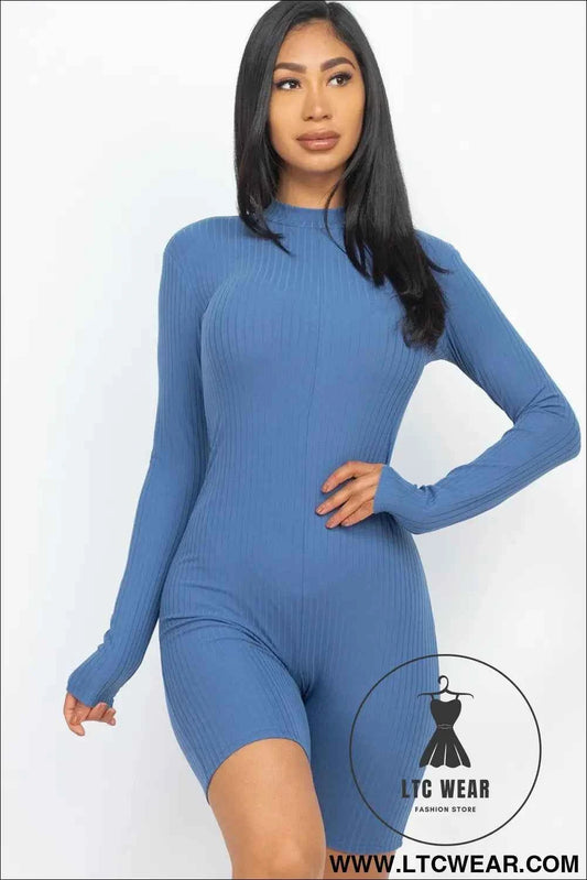 Ribbed Knit Romper