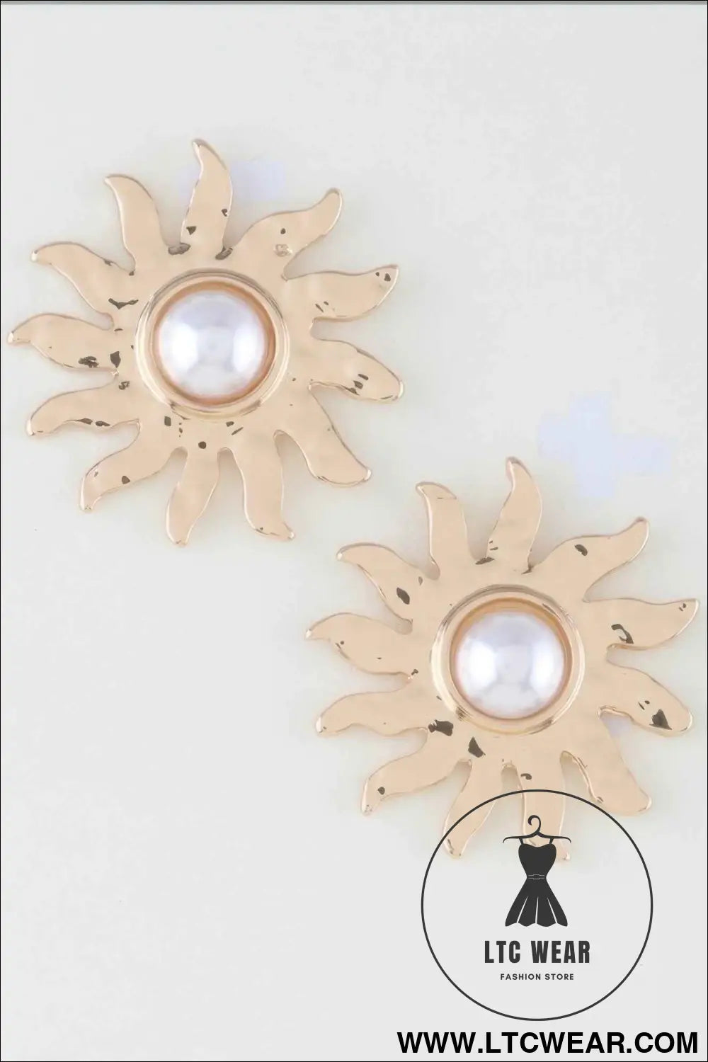 Rising Sun Pearl Stud Earrings