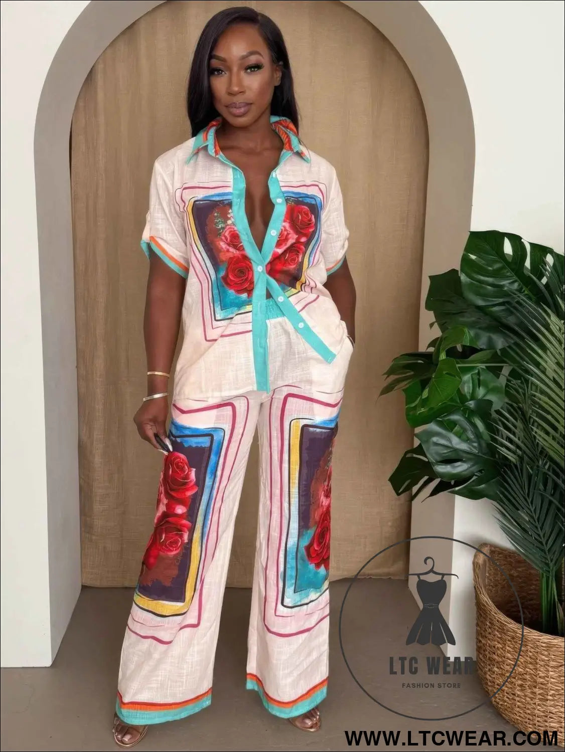 Rosa Frame Button-up Resort Set