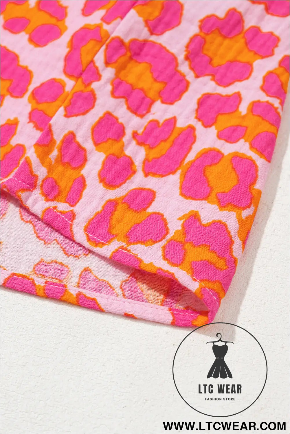 Rose leopard print button-up crinkle shirt - 15%