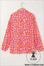Rose leopard print button-up crinkle shirt - 15%