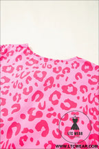 Rose leopard puff sleeve tie front high waist mini dress - mini dresses