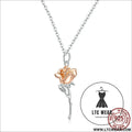 Rose necklace pendant s925 pure silver flower accessory - bsn190 / sterling silver 925