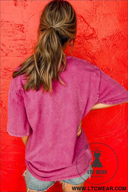 Rose Red AMERICA 1776 Graphic Mineral Wash Cotton Tee