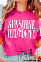 Rose red sunshine iced coffee casual summer t shirt - graphic tees