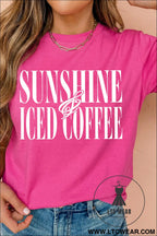 Rose red sunshine iced coffee casual summer t shirt - graphic tees